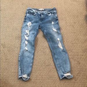 Zara denim distressed jeans